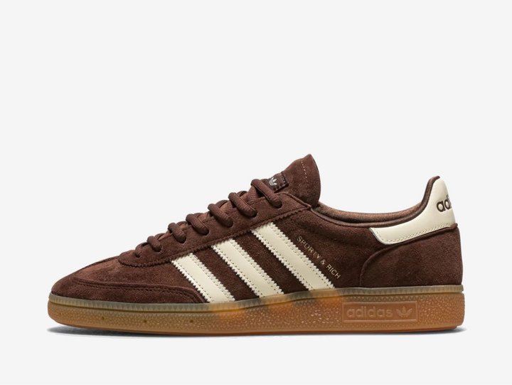 Exclusive Adidas Spezial sneakers in a brown, beige and gum colourway.