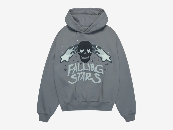 Exclusive Broken Planet Hoodie in a dark grey colourway. Features puff print graphics.