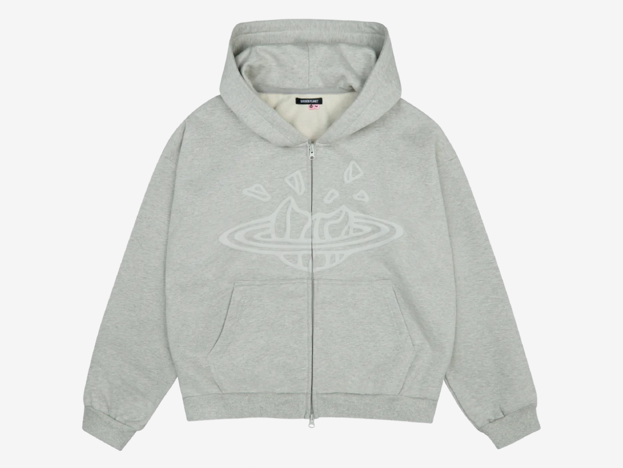 Broken Planet Zip-Up Hoodie Ash Grey – Hyped Economy