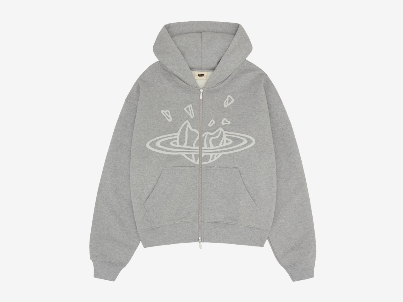【ココ】005 BROKEN HOODIE GREY M Broken Planet Zip-Up Hoodie Heather Grey – Hyped Economy