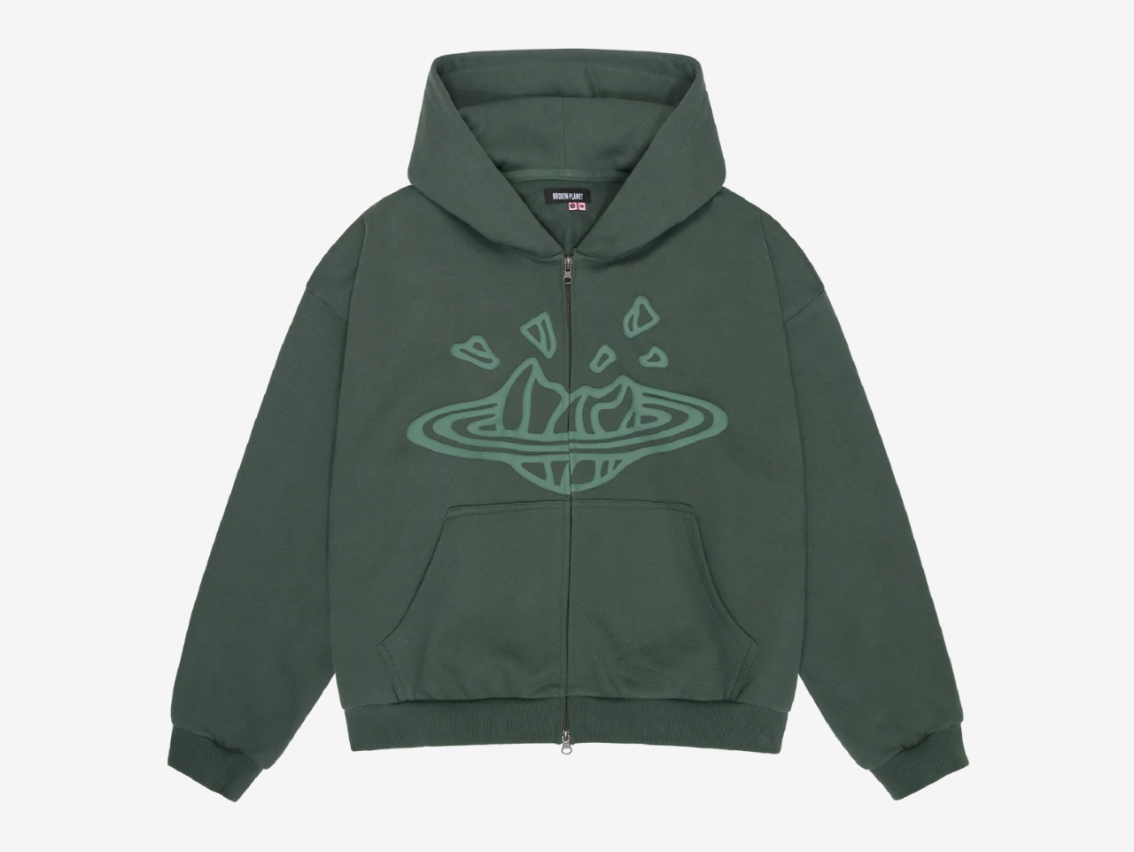 Broken Planet Zip-Up Hoodie Emerald Green – Hyped Economy
