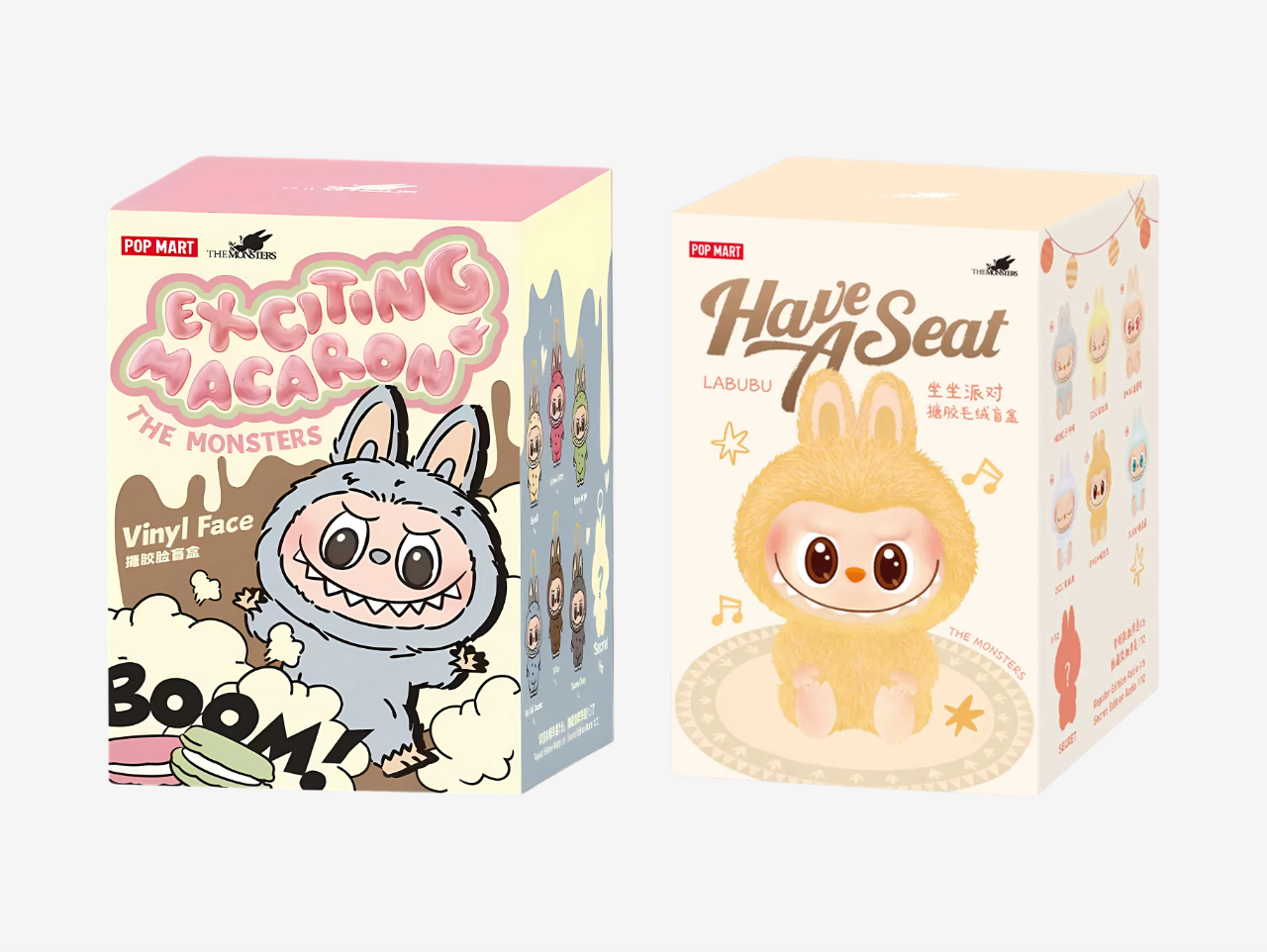 Pop Mart Labubu V1 The Monsters Exciting Macaron & V2 The Monsters