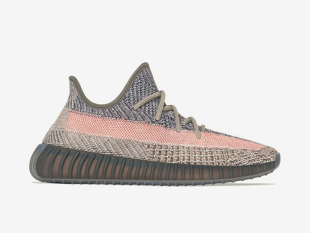 Exclusive Yeezy shoes with a unique colour scheme.