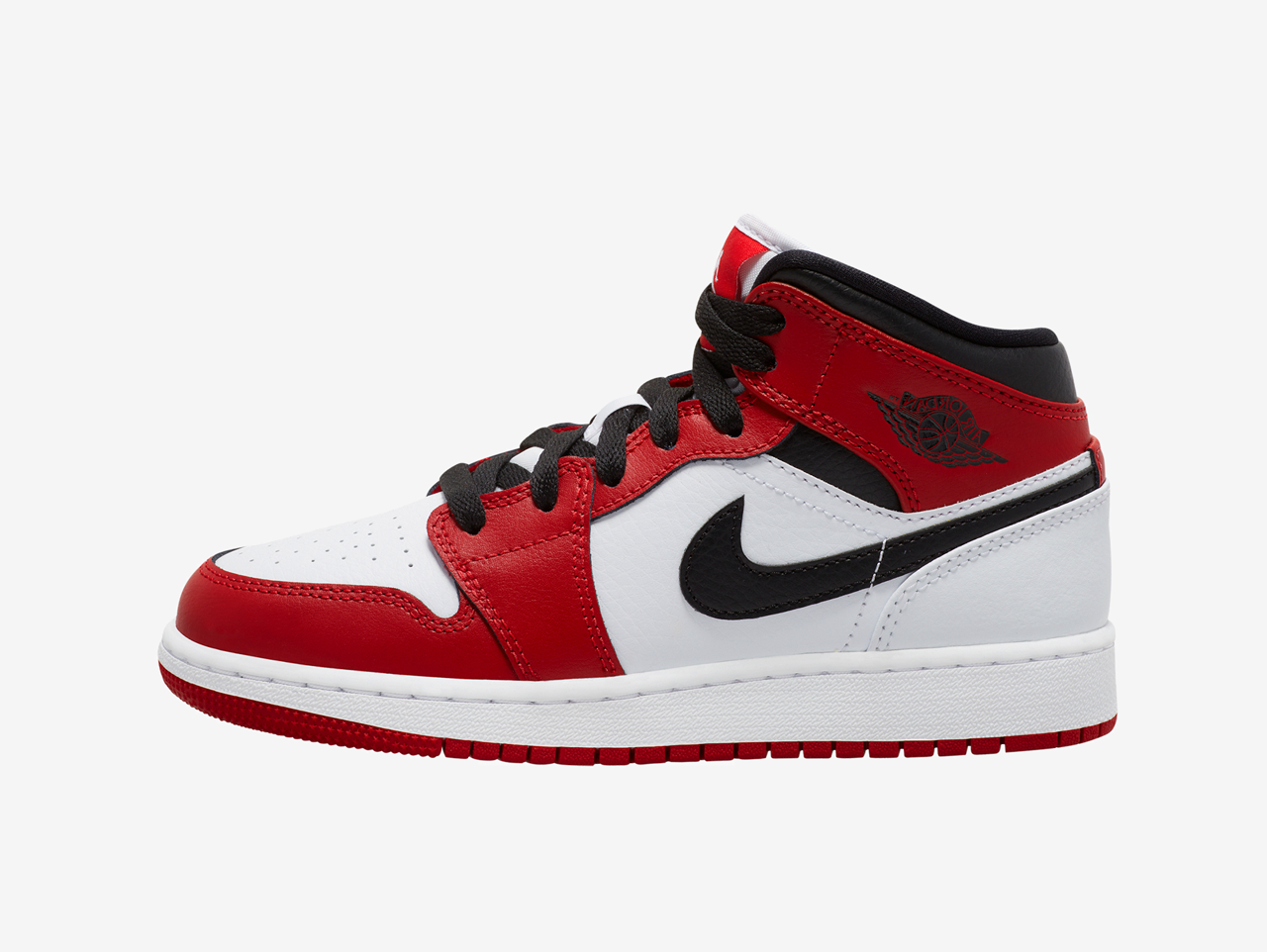 Red and white hot sale high top jordans