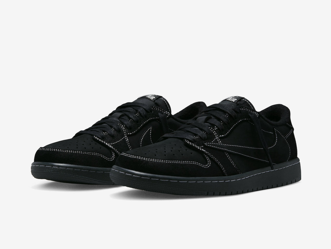Timeless Air Jordan 1 Low sneakers in a classic all black colour scheme.