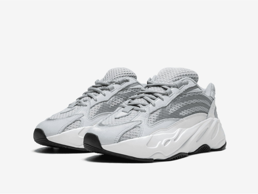 Classic and comfortable Yeezy shoes with a white and grey colourway.