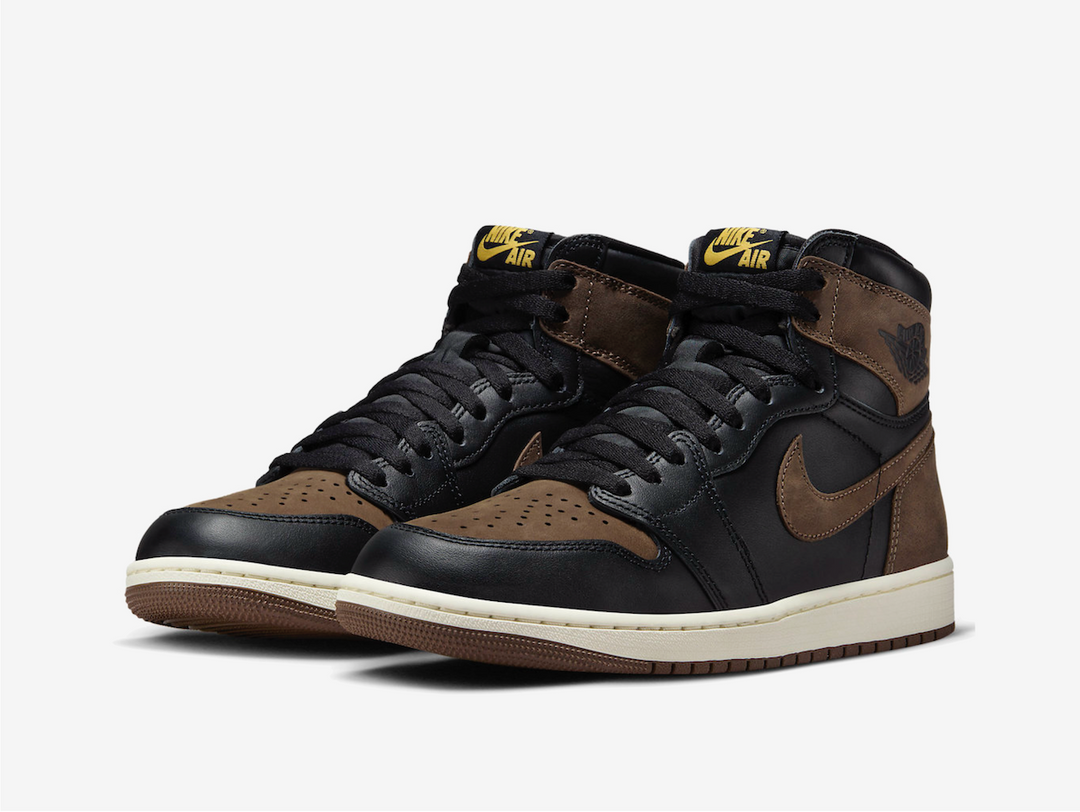 Timeless Jordan sneakers in a classic brown and black colour scheme.
