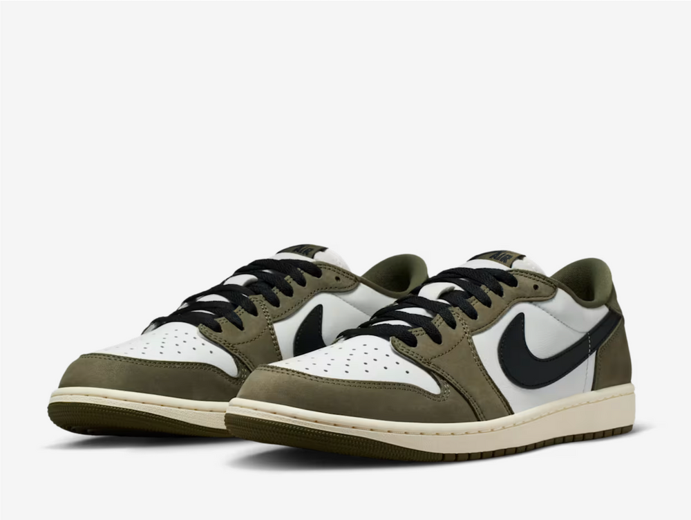 The Air Jordan 1 Retro Low OG Medium Olive leans into understated confidence, using earthy tones to give the Jordan 1 Low OG a calm and refined presence. The medium olive upper paired with summit white and sail accents creates a grounded palette that feels natural and versatile. It’s a colorway that highlights the silhouette’s proportions and craftsmanship rather than relying on bold contrast or loud storytelling.