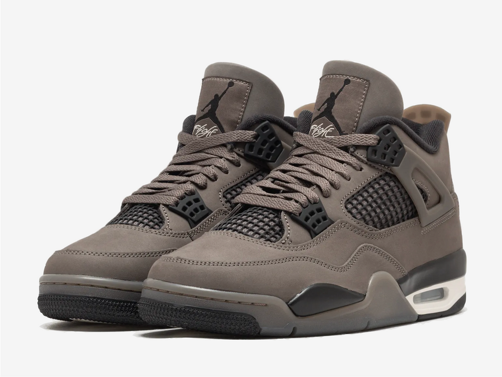 Kitted out in a smooth suede or nubuck upper, the two shades of brown complement the AJ4's timeless panelling. Black detailing across the midsole, support wings and side netting plays well to the cave stone's muted hues while ensuring that this colourway still has a solid forty yard read.