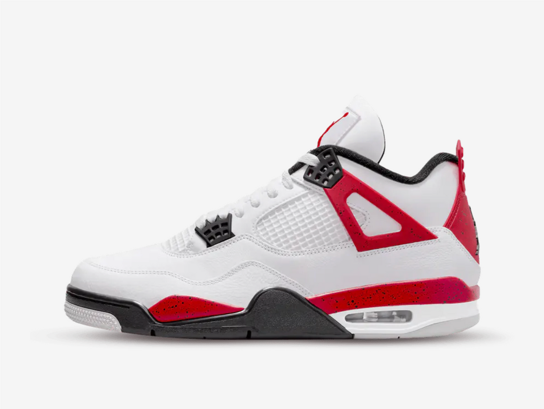 Exclusive Jordan Sneakers in a red, white and black colourway.