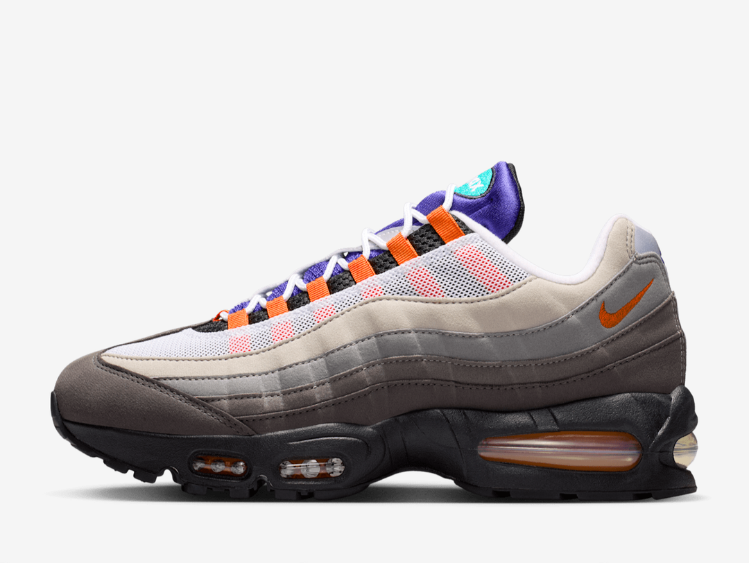 Built on opposing stories told through asymmetric blocking, this edition reverses the signature grey gradient and swaps in a crisp white midsole for a lighter, brighter edge. Each step is a visual contradiction, pulling from decades of design into a single chaotic masterpiece that rewrites the rules while honouring every version that came before.