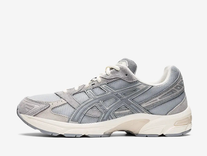 Exclusive Asics Gel 1130 sneakers in a grey and cream colour scheme. Featuring honeycomb mesh and brushed suede overlays.