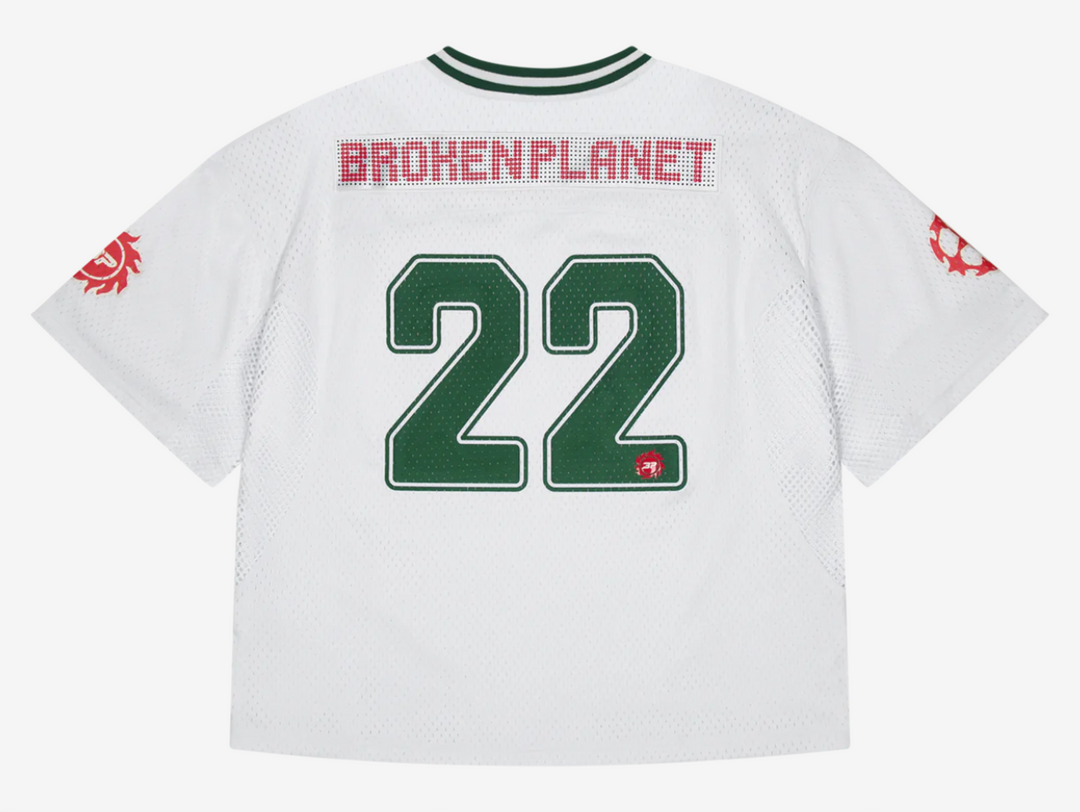 Broken Planet Football Jersey White Green