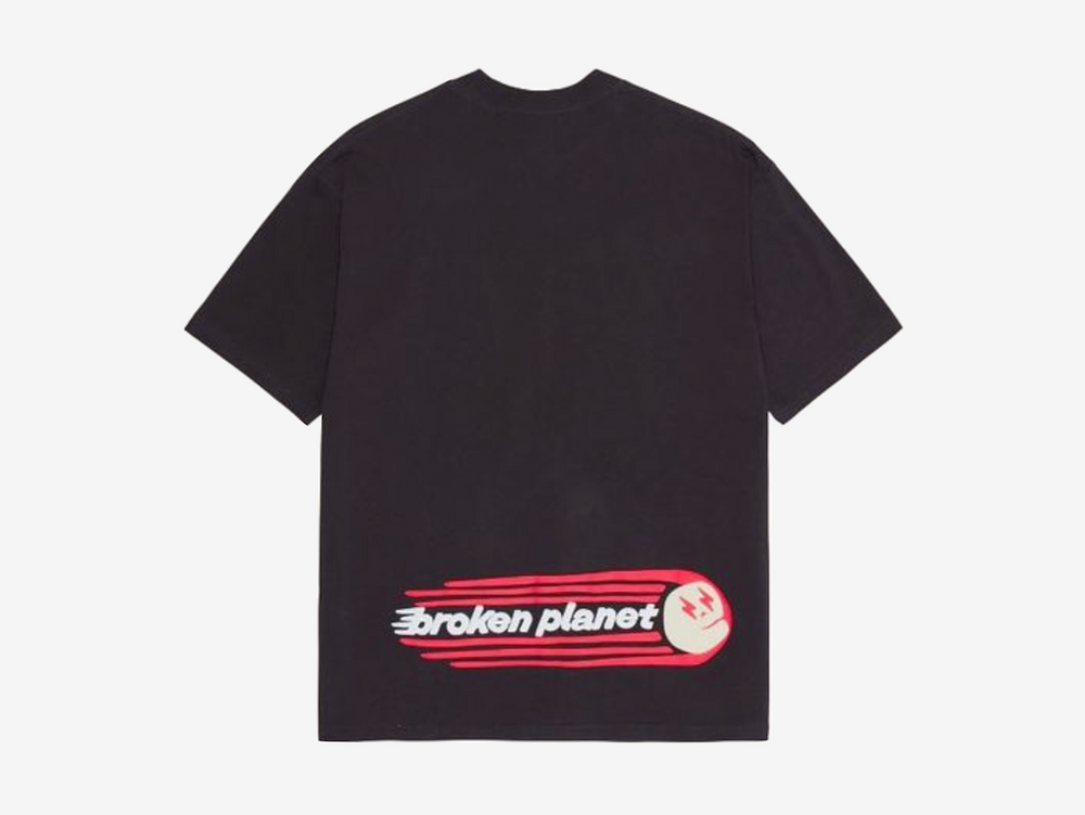 Exclusive Broken Planet T-Shirt in a black, yellow and red colourway.