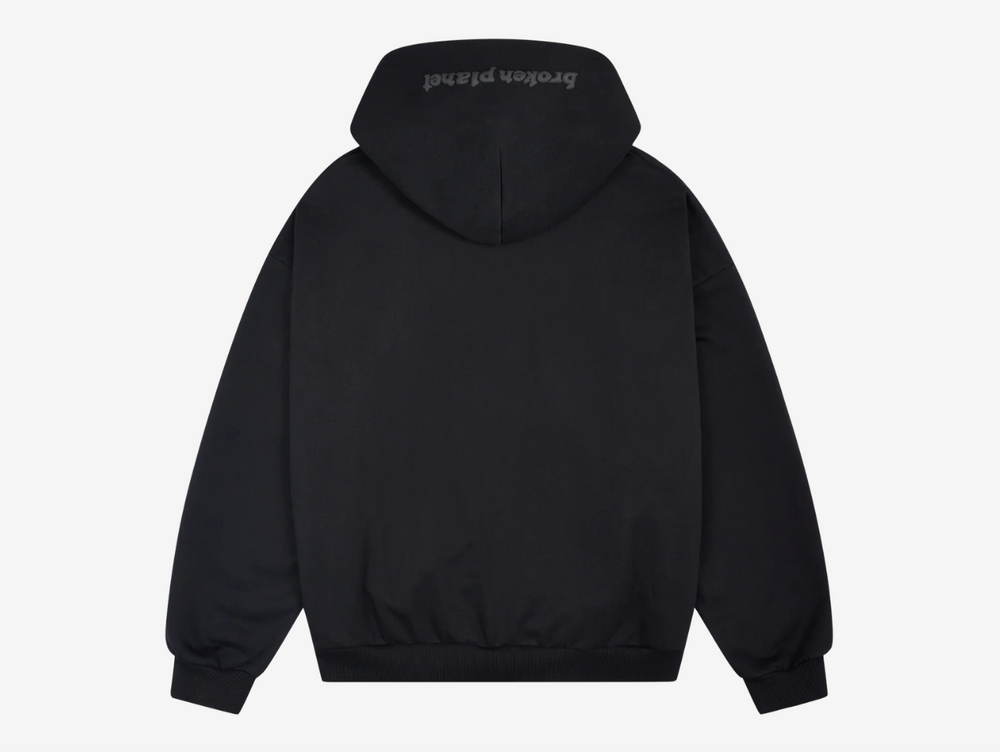 Crafted from heavyweight 540 GSM organic cotton, this hoodie combines premium durability with everyday comfort. A brushed cotton inner lining offers a soft feel against the skin, while puff print graphics add bold texture and dimension. The double-ended zipper provides versatile styling options, and the fit runs true to size for easy wear. Built with quality materials and thoughtful details, it’s designed to elevate both comfort and style.