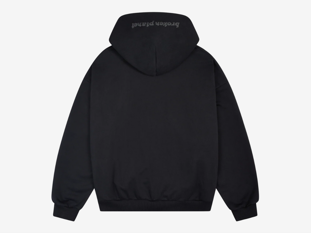Crafted from heavyweight 540 GSM organic cotton, this hoodie combines premium durability with everyday comfort. A brushed cotton inner lining offers a soft feel against the skin, while puff print graphics add bold texture and dimension. The double-ended zipper provides versatile styling options, and the fit runs true to size for easy wear. Built with quality materials and thoughtful details, it’s designed to elevate both comfort and style.