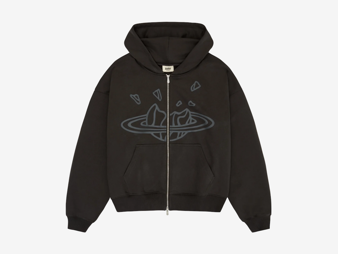 Broken Planet Zip Up Hoodie Black Hyped Economy