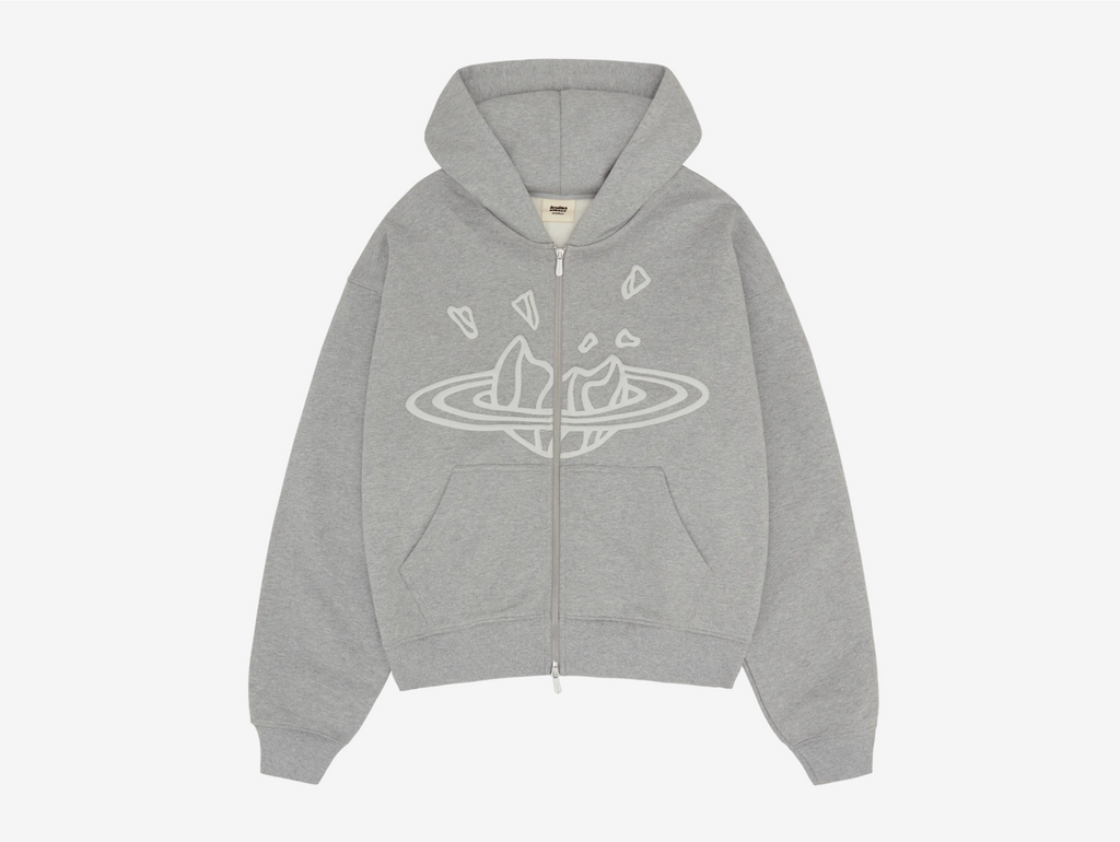 Broken Planet Zip-Up Hoodie Heather Grey – Hyped Economy