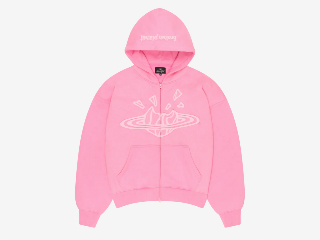 Broken Planet Zip-Up Hoodie Candy Pink – Hyped Economy
