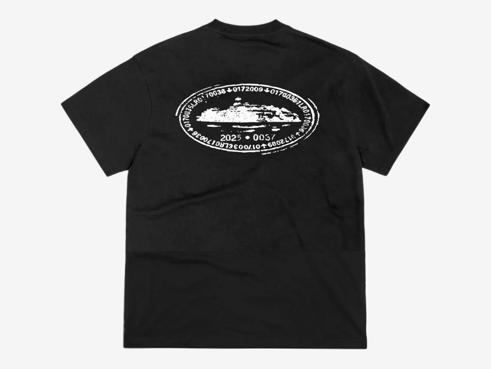 Corteiz T-shirt in 100% cotton with bold screen print graphic and new cut & sew blank, laid flat.