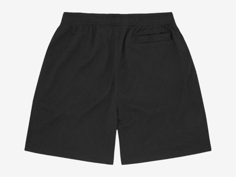 These shorts are designed to make a statement and take on the world with confidence. Made from high-quality mesh material, these shorts offer both comfort and breathability. The elastic waistband ensures a secure fit while the relaxed fit allows for easy movement. The sleek black colorway adds a touch of sophistication to these shorts, making them perfect for any occasion. Whether you're hitting the gym or running errands, these shorts will keep you looking and feeling your best.