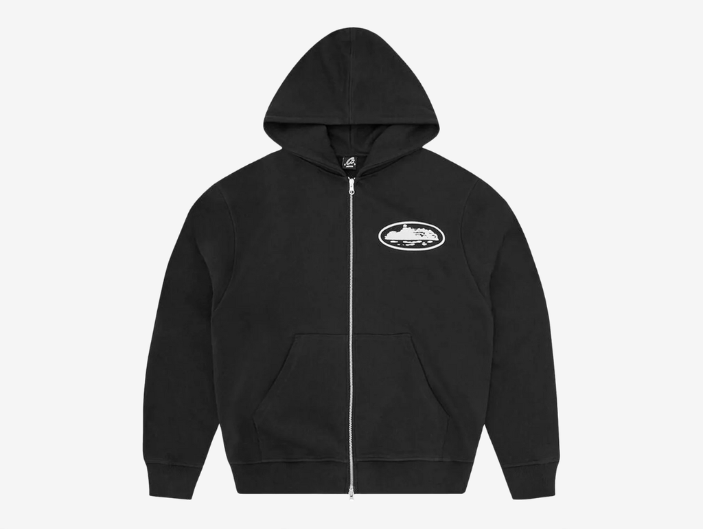 Corteiz Island Zip-Up Hoodie Black White – Hyped Economy