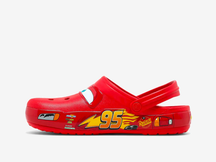 Exclusive Crocs trainers with a unique red colour scheme.