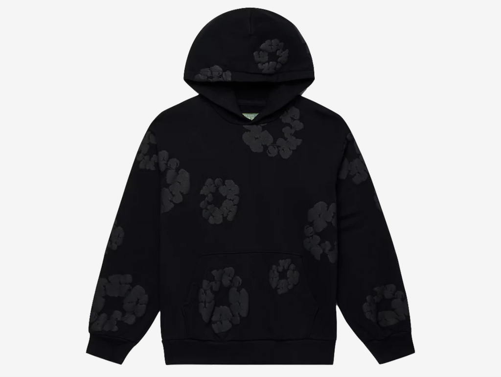 Denim Tears Cotton Wreath Hoodie Monochrome Black – Hyped Economy