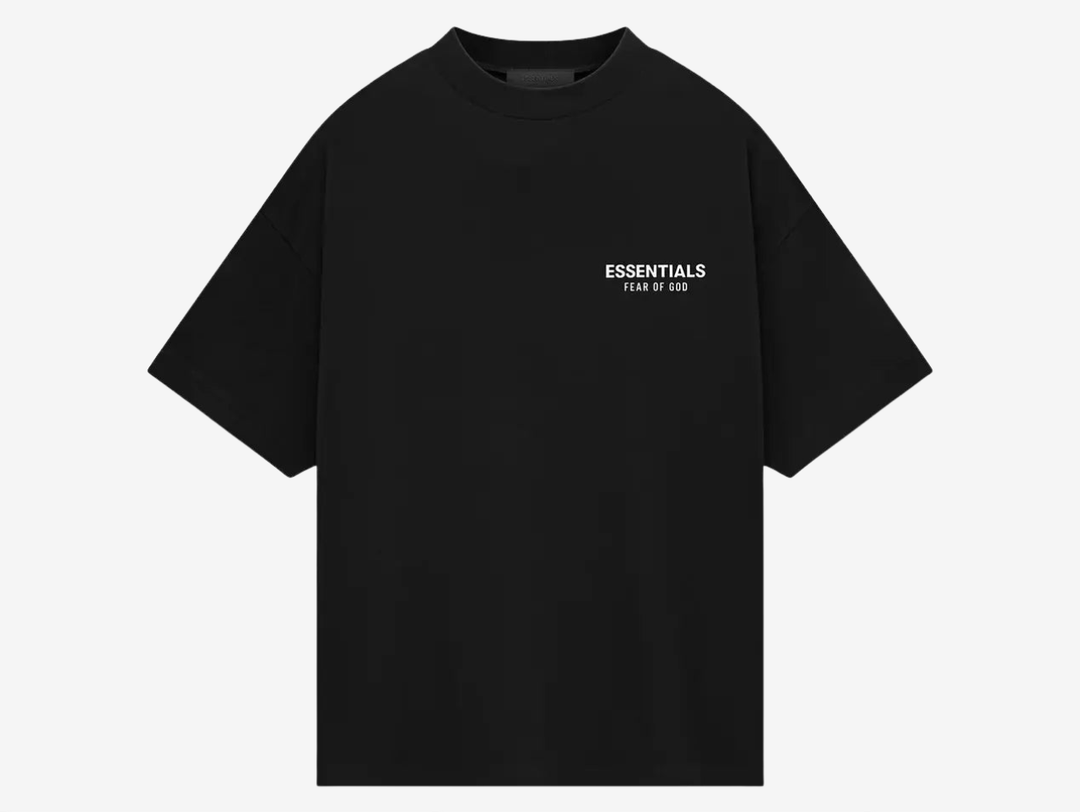 Designed with attention to detail, this t-shirt features a classic crewneck collar and a relaxed fit that drapes effortlessly on the body. The black colorway adds a timeless appeal, making it an essential staple for any wardrobe. Whether paired with jeans for a casual look or layered under a blazer for a more polished ensemble, this Fear of God Essentials piece offers versatility and style in equal measure.