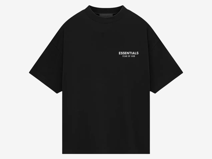 Designed with attention to detail, this t-shirt features a classic crewneck collar and a relaxed fit that drapes effortlessly on the body. The black colorway adds a timeless appeal, making it an essential staple for any wardrobe. Whether paired with jeans for a casual look or layered under a blazer for a more polished ensemble, this Fear of God Essentials piece offers versatility and style in equal measure.