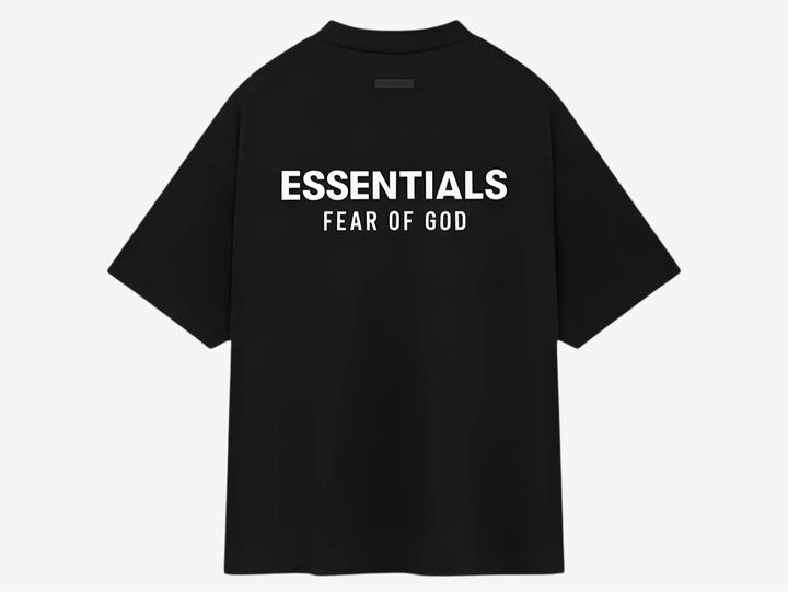 Designed with attention to detail, this t-shirt features a classic crewneck collar and a relaxed fit that drapes effortlessly on the body. The black colorway adds a timeless appeal, making it an essential staple for any wardrobe. Whether paired with jeans for a casual look or layered under a blazer for a more polished ensemble, this Fear of God Essentials piece offers versatility and style in equal measure.