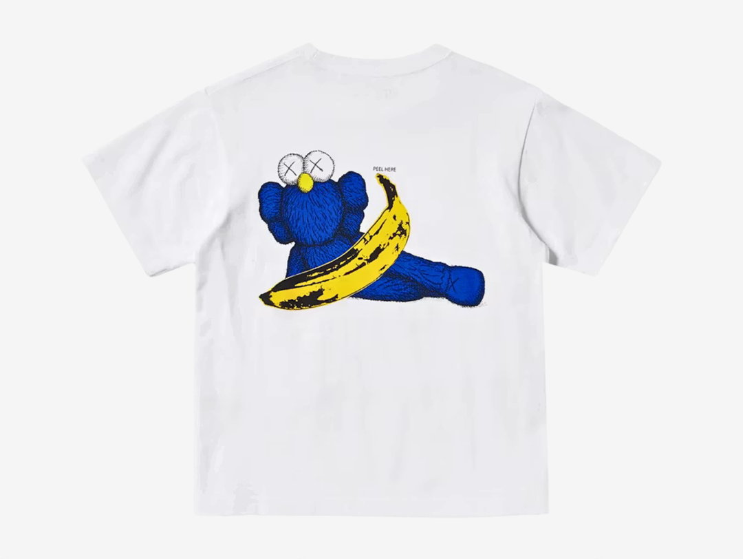 Step into art-inspired fashion with the KAWS x Uniqlo Warhol Graphic Banana Sweatshirt in Grey. This standout collaboration combines the iconic work of Andy Warhol with KAWS' distinctive creative style, reimagining Warhol's famous banana graphic with KAWS' signature "XX" detailing. Crafted for everyday comfort with a relaxed fit, it's a statement piece that blends contemporary streetwear with legendary pop art.