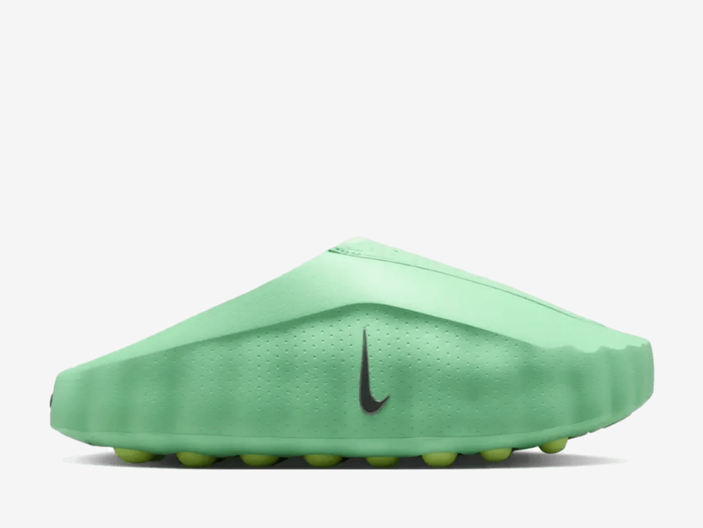 The Nike Mind 001 Cucumber Calm features a sculpted slip-on upper in soft green, finished with metallic Swoosh detailing and subtle contrasting accents.
Underfoot, Nike’s Mind sole system uses individually moving nodes to create a distinctive feel with every step, while soft foam cushioning and breathable materials keep the pair comfortable for everyday wear.