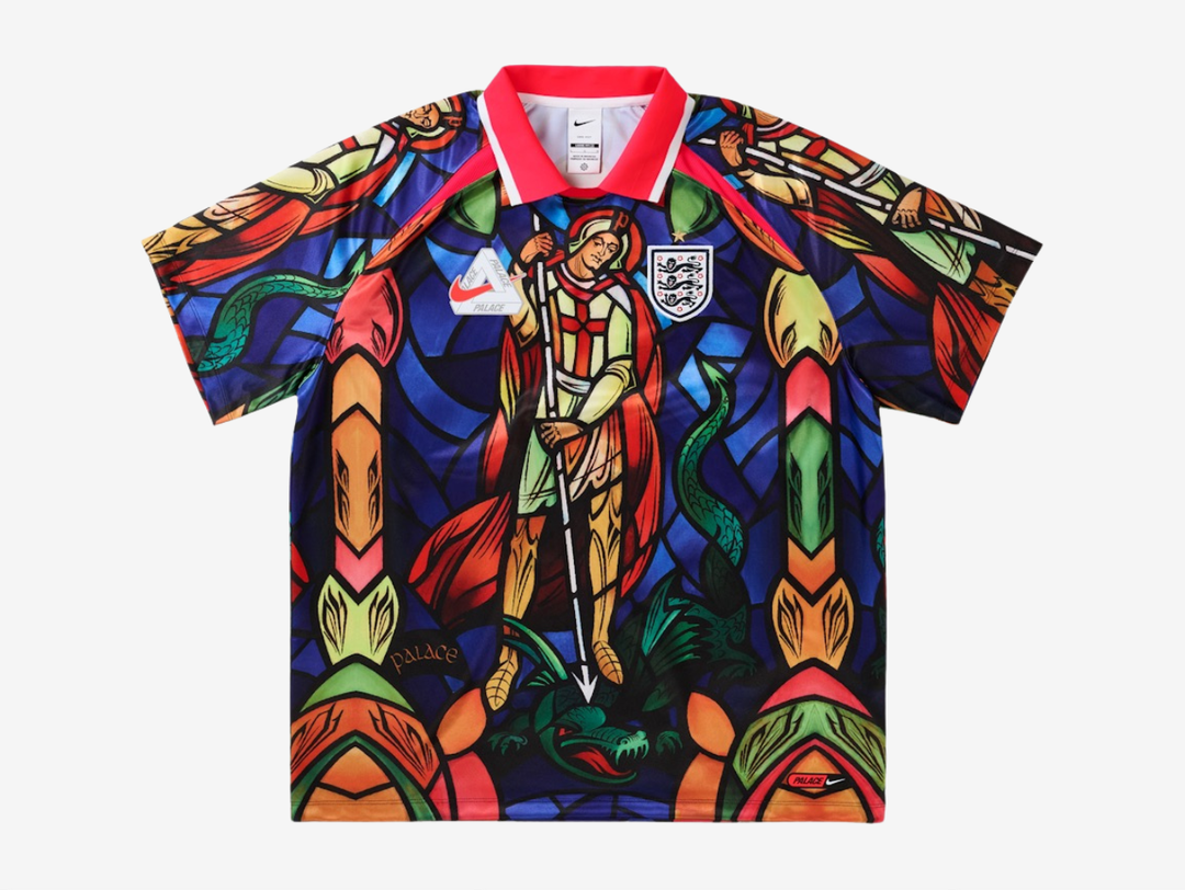 The Palace x Nike England Football Jersey combines classic football heritage with Palace’s signature streetwear aesthetic, reworking the iconic England jersey through a bold collaborative lens. Built with lightweight, breathable performance fabric, the jersey delivers comfort on and off the pitch while blending authentic football detailing with elevated streetwear design.