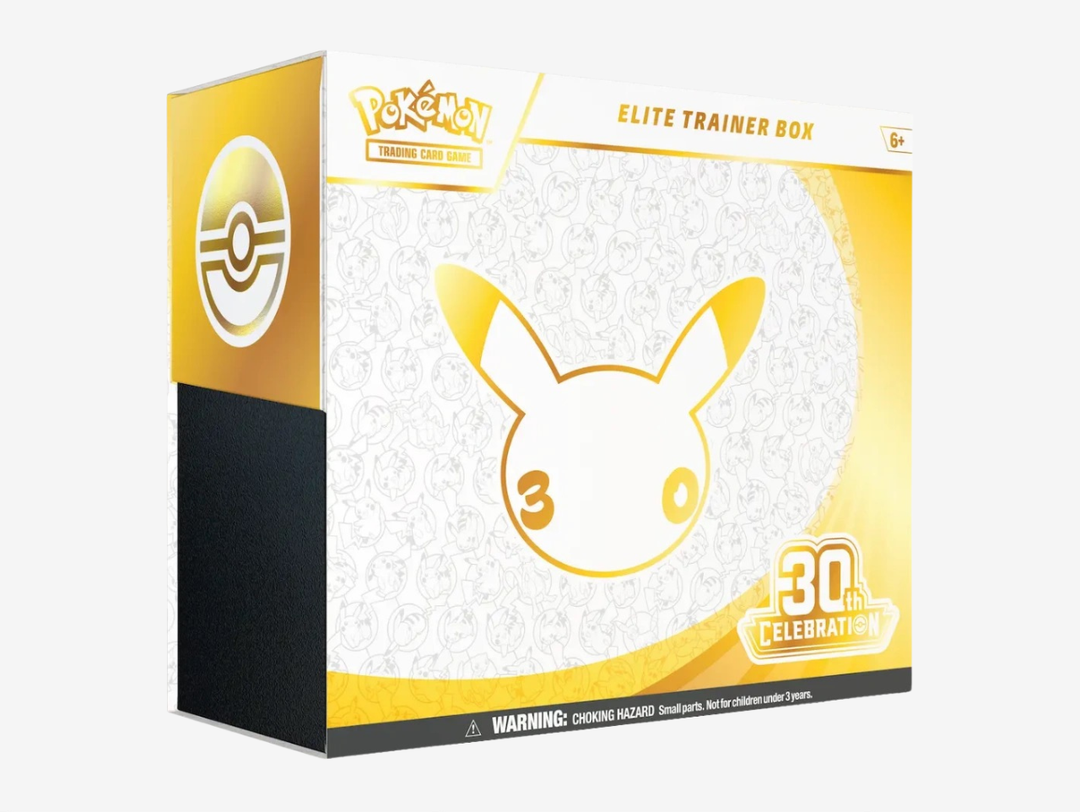 The Pokémon TCG 30th Celebration Elite Trainer Box includes nine anniversary booster packs, a full-art Nidorina promo card and a complete selection of premium gameplay accessories. Designed for collectors and players alike, it offers everything needed to experience the special 30th Celebration expansion.