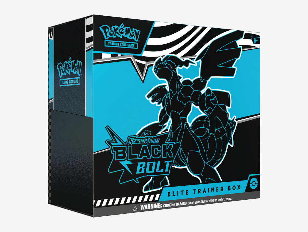 The Pokémon TCG: Black Bolt Elite Trainer Box is a premium set built for Trainers looking to expand their collection with cards from the Black Bolt expansion. Featuring multiple booster packs, it offers chances to pull rare Pokémon, full-art Trainers, and competitive cards to upgrade your deck. The box also includes themed card sleeves, energy cards, dice, condition markers, and a player’s guide, perfect for both gameplay and display.