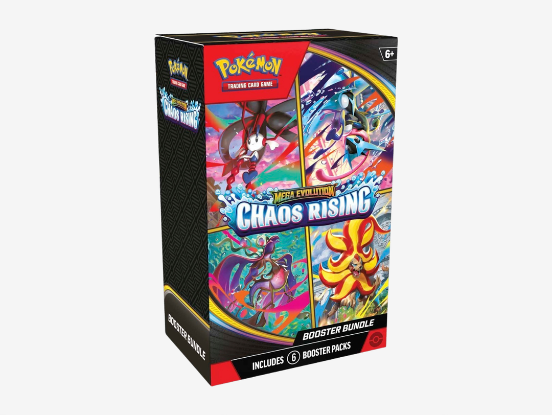 The Pokémon TCG: Chaos Rising Booster Bundle is perfect for Trainers and collectors looking to expand their collection with exciting new cards, powerful Pokémon, and standout pulls from the latest expansion. Featuring six booster packs from the Chaos Rising set, each bundle offers the chance to discover rare cards, fan-favourite Pokémon, and competitive additions for your deck. A great choice for both collectors and players looking to strengthen their collection and chase the set’s biggest hits.
