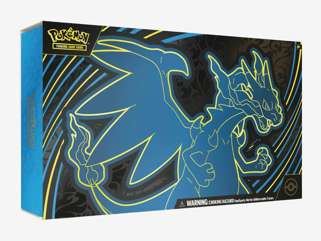 A flagship Charizard collection built to impress both on display and at the table. This Ultra Premium Collection features exclusive promo cards alongside a premium selection of accessories, including sleeves, a playmat, deck box, metal coin, dice, and a generous assortment of booster packs. Designed as a centerpiece item, it offers lasting value for collectors and competitive players alike, combining iconic artwork, premium materials, and extensive pack content in one standout release.