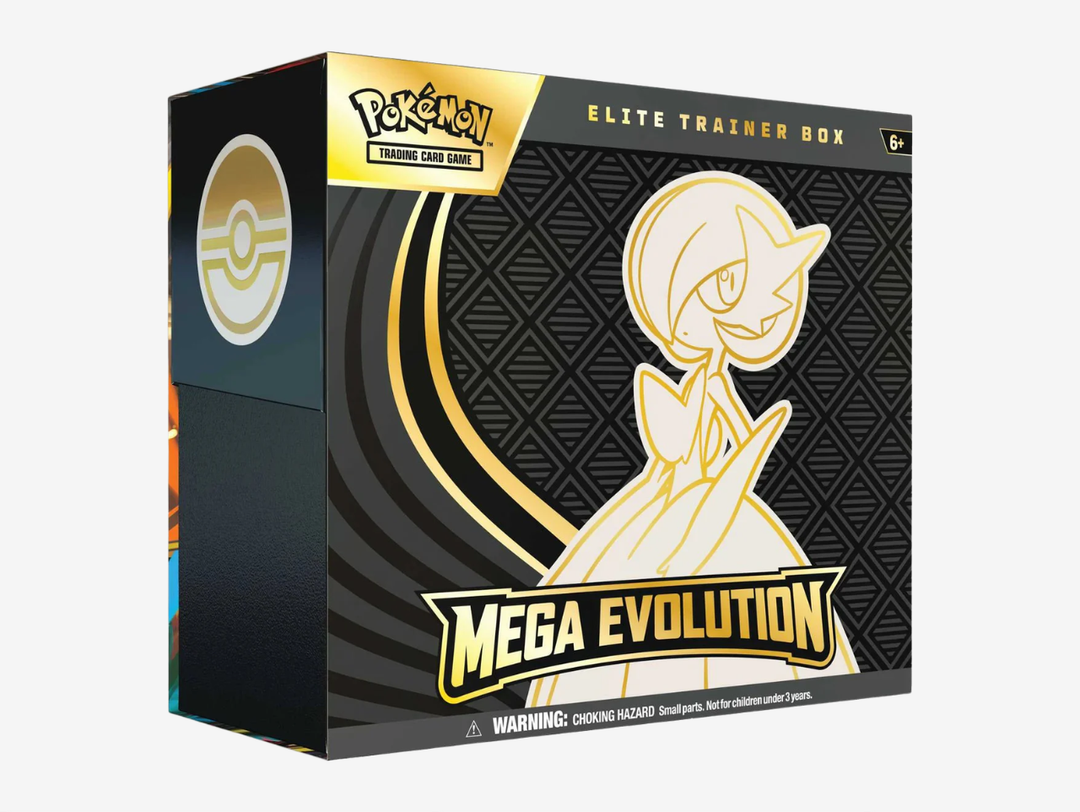 The Pokémon TCG: Mega Evolutions Gardevoir Elite Trainer Box is a premium set focused on the elegance and power of Mega Gardevoir. Packed with booster packs from the Mega Evolutions series, it offers chances to pull powerful Mega Evolution cards, rare Pokémon, and collectible full-art Trainers. The box also includes themed card sleeves, energy cards, dice, condition markers, and a player’s guide, making it perfect for both gameplay and display.