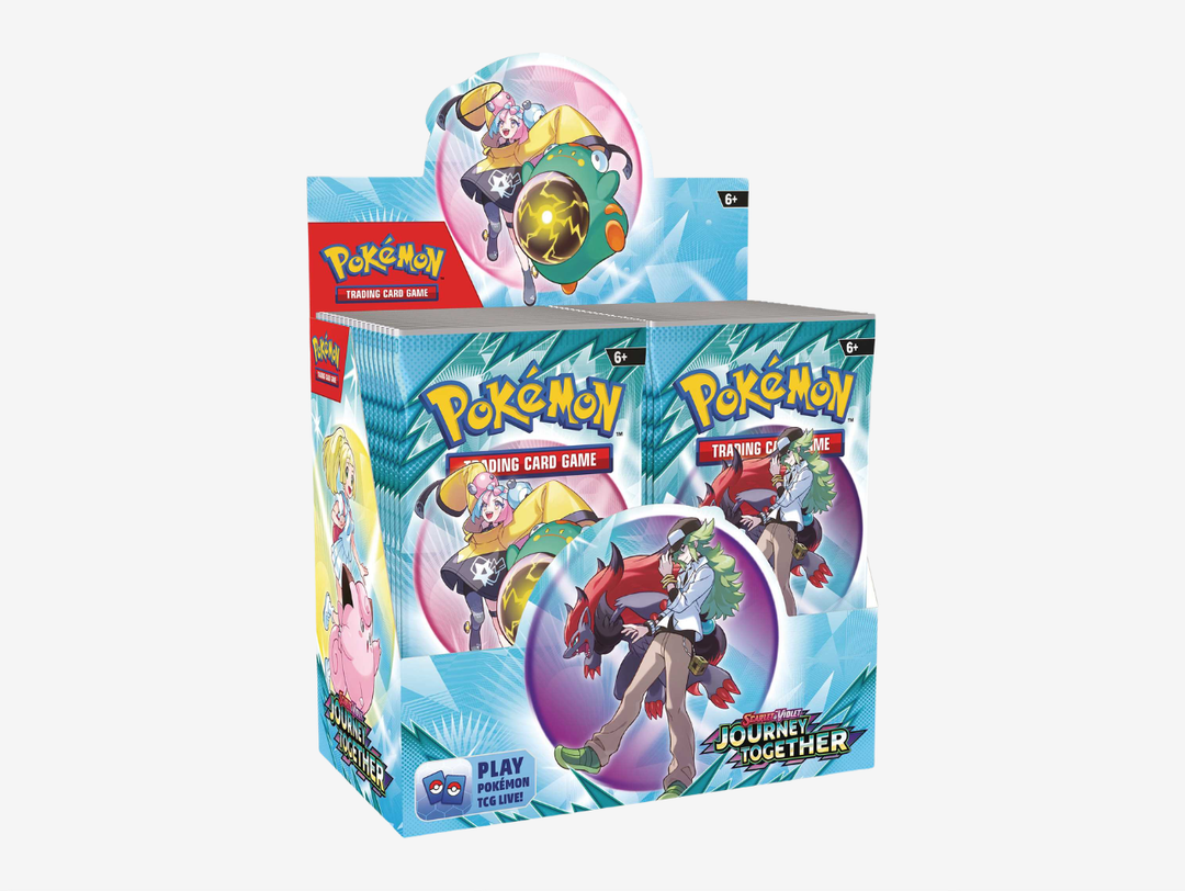 The Pokémon TCG: Journey Together Booster Box is a great choice for Trainers and collectors looking to expand their collection with cards from the Journey Together expansion. Featuring 36 booster packs, this box offers the chance to pull rare Pokémon, powerful Trainer cards, and collectible full-art cards to strengthen your deck or collection. Perfect for both new and experienced players, the Journey Together Booster Box is an easy way to discover new cards and chase standout pulls.