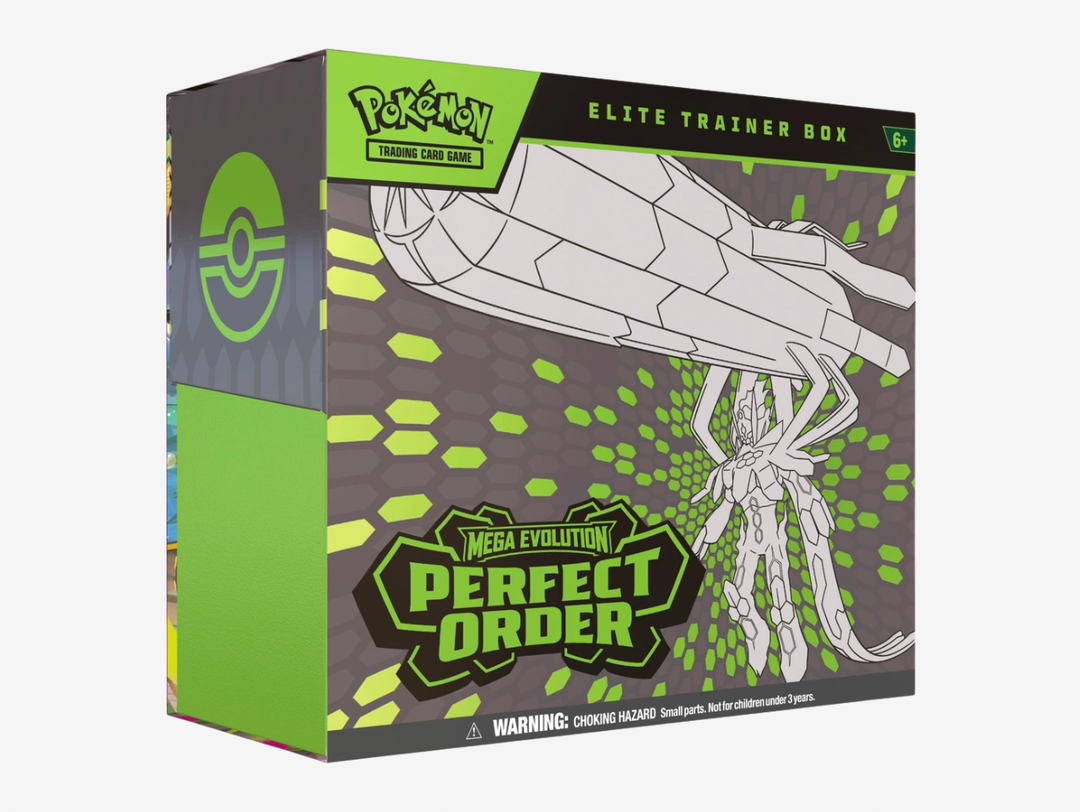 The Pokémon TCG: Mega Evolution Perfect Order Elite Trainer Box is a premium set built for Trainers looking to expand their collection and refine their decks. Packed with booster packs from the Perfect Order expansion, it offers opportunities to pull rare Pokémon, full-art cards, and key competitive pieces. The box also includes themed card sleeves, energy cards, dice, condition markers, and a player’s guide, ideal for both gameplay and display.