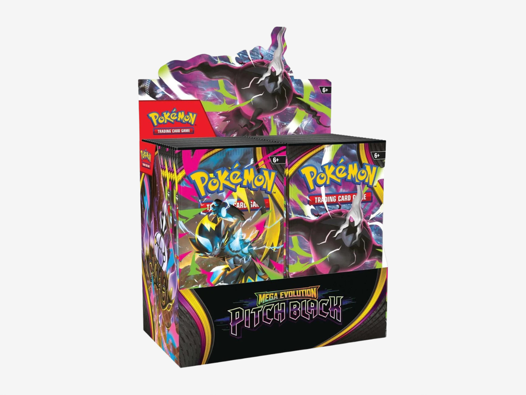 The Pokémon TCG: Mega Evolution Pitch Black Display Booster Box is the ultimate choice for collectors and Trainers looking to experience the full Pitch Black expansion. Packed with booster packs from the set, it gives you the best opportunity to uncover rare cards, powerful Pokémon, ultra-rare pulls and competitive additions for your deck. Perfect for collectors, sealed product enthusiasts and players chasing the biggest hits from the Pitch Black set.