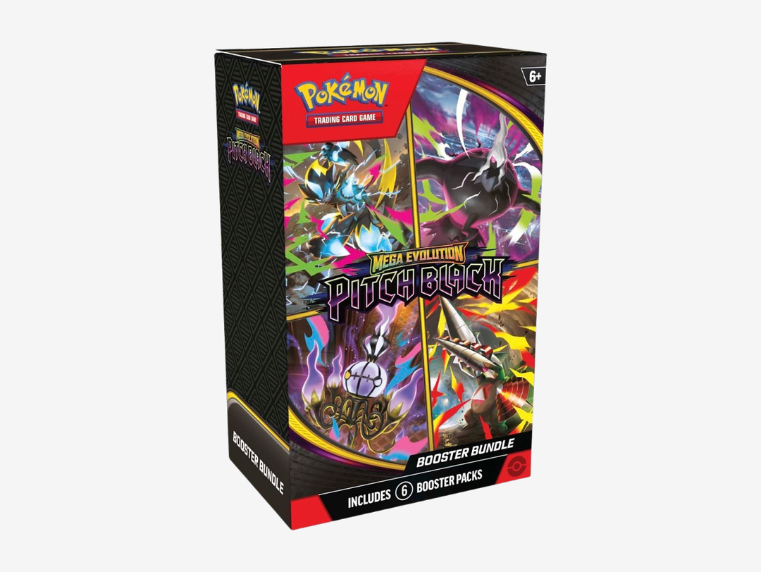 The Pokémon TCG: Mega Evolution Pitch Black Booster Bundle includes 6 booster packs from the Pitch Black expansion, making it a great choice for collectors and Trainers looking to open multiple packs without purchasing a full booster box. With plenty of opportunities to uncover rare cards, powerful Pokémon, ultra-rare pulls and useful additions for your deck, it is perfect for opening, collecting or gifting to a Pokémon TCG fan.