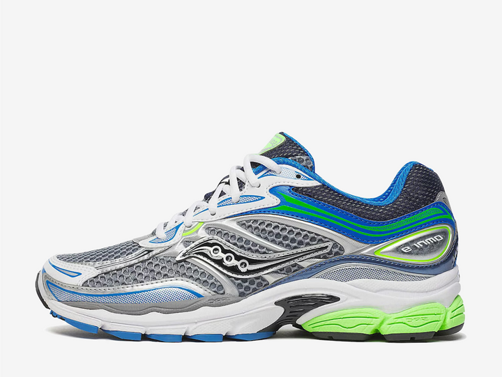 Step into a perfect blend of retro running heritage and modern streetwear style with the Saucony ProGrid Omni 9 in Grey / Slime. Combining premium comfort with a bold colour palette, this iconic silhouette has become a favourite among sneaker enthusiasts and everyday wearers alike. Originally designed as a stability running shoe, the ProGrid Omni 9 features a breathable mesh upper paired with supportive synthetic overlays for a lightweight yet structured feel.