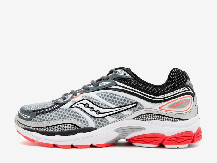 These men's ProGrid Omni 9 OG trainers channel classic sports aesthetics, with an airy open hole mesh upper with dynamic synthetic layers. With a lace fastening to lock in the fit, they sit on a spongy foam midsole for next-level comfort. With a rubber sole for grip, these grey trainers are finished with pops of red and Saucony branding.