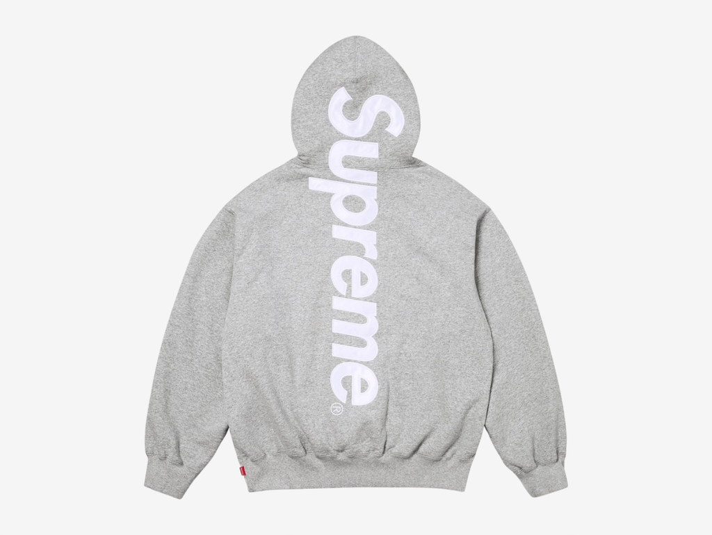 Supreme Appliqué Logo Hoodie Grey – Hyped Economy