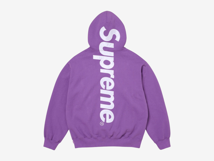 The Supreme Appliqué Logo Hoodie in Purple stands out with a bold, saturated color paired with soft, heavyweight fleece for steady comfort. The appliqué Supreme logo across the chest adds textured detail that complements the vibrant tone. The hood, kangaroo pocket, and ribbed trims keep the fit reliable and easy to wear. The purple colorway gives this piece a confident edge, ideal for anyone looking for a Supreme hoodie with strong personality.