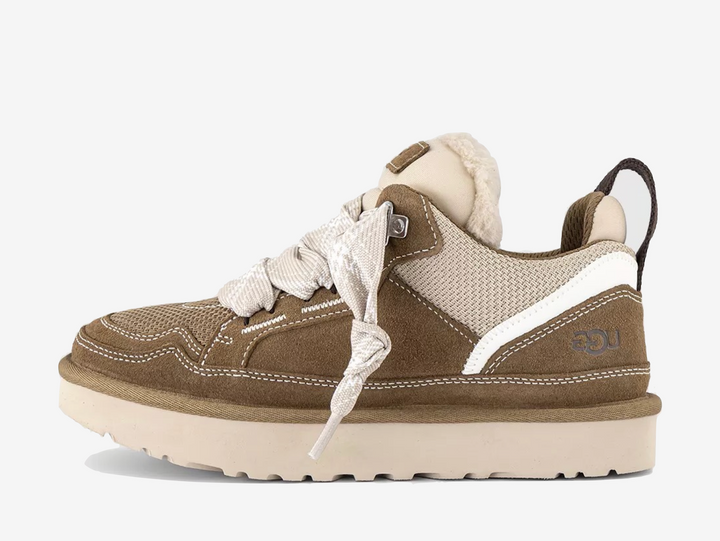 The UGG Lowmel Light Bronze features a warm neutral colourway across its layered suede and textile construction. Its chunky sneaker-inspired shape is paired with soft cushioning for a comfortable and versatile everyday finish.