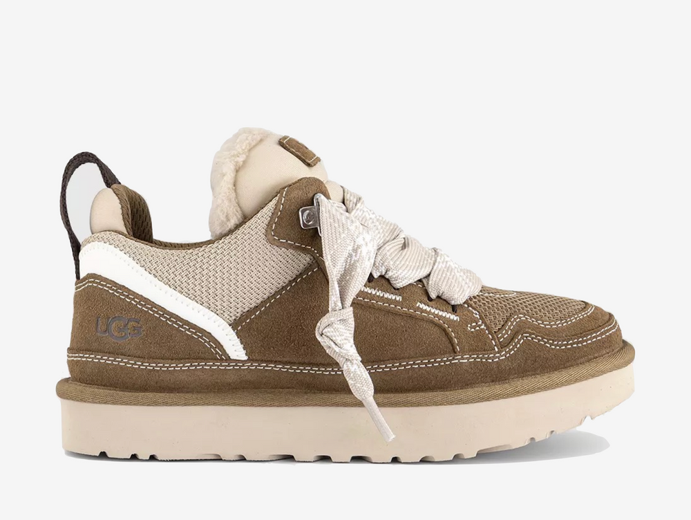 The UGG Lowmel Light Bronze features a warm neutral colourway across its layered suede and textile construction. Its chunky sneaker-inspired shape is paired with soft cushioning for a comfortable and versatile everyday finish.