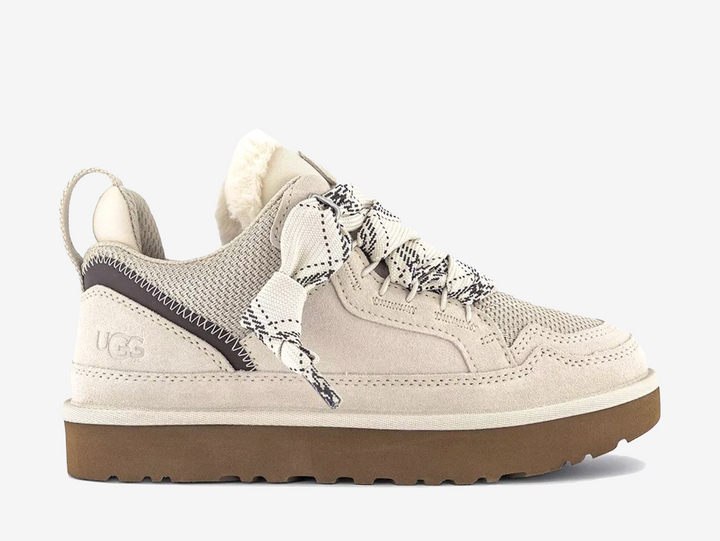 The UGG Lowmel Sea Salt combines a relaxed sneaker-inspired shape with a soft neutral finish. Crafted with a mix of suede and textile panels, the chunky silhouette is completed with signature UGG comfort and a cushioned outsole for everyday wear.